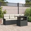 vidaXL Gartensofa-set mit Kissen 5 pcs Schwarz Poly-Rattan