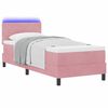 vidaXL LED Boxspringbett mit Matratze mit LED Rosa 80 x 200 cm Samt