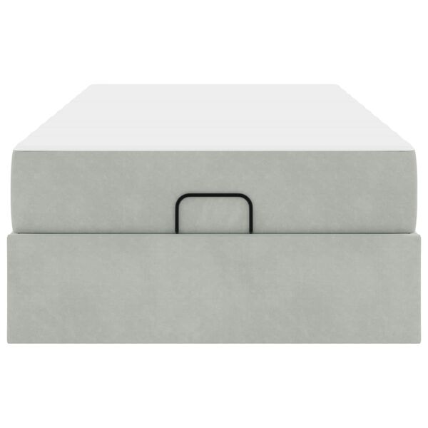 vidaXL Bettgestell mit Matratze mit Matratze 2 pcs Hellgrau Samt