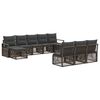 vidaXL Gartensofa-set 10 stk. 10-Sitzer Grau Poly-Rattan