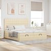 vidaXL Ottoman-Bett mit Matratzen Creme 180x200 cm Stoff