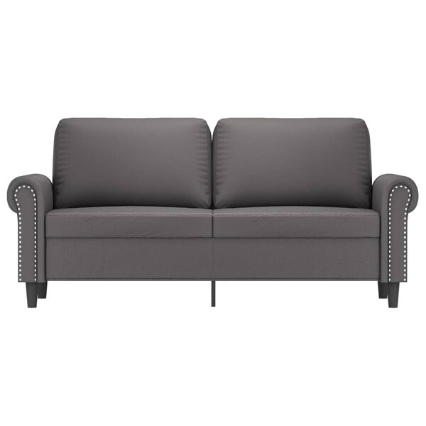 vidaXL 2-Sitzer-Sofa Grau 140 cm Kunstleder