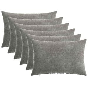 vidaXL Kissenbezug 6 pcs HEERLEN Dunkelgrau 30 x 50 cm Chenille-Stoff