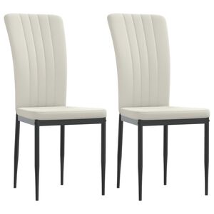 vidaXL Esszimmerst&uuml;hle 2 Stk. Creme Samt