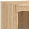 vidaXL Sideboard mit LED-Leuchten Sonoma-Eiche 162x37x100 cm