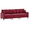 vidaXL 3-Sitzer-Sofa Weinrot 210 cm Samt