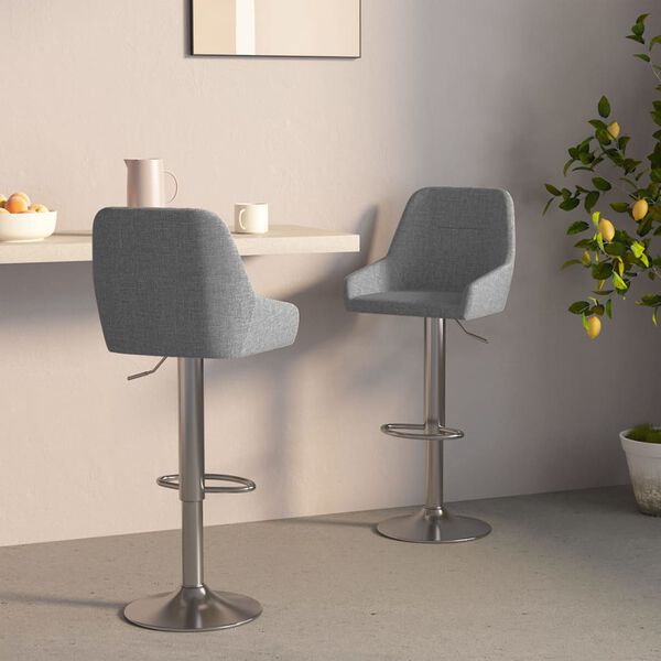 vidaXL Barhocker 2 Stk. Dunkelgrau Stoff