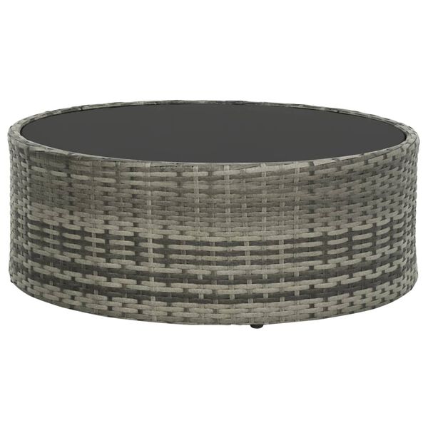 vidaXL 7-tlg. Garten-Lounge-Set mit Auflagen Poly Rattan Grau