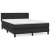 vidaXL Boxspringbett mit Matratze Schwarz 140x190 cm Kunstleder