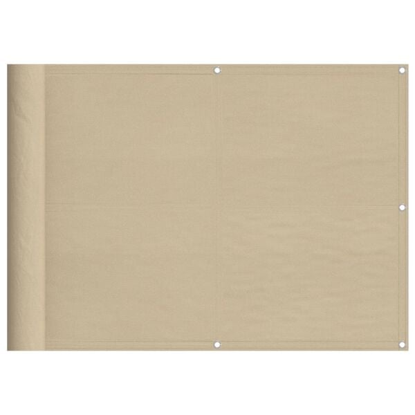 vidaXL Balkon-Sichtschutz Beige 75x1000 cm 100 % Polyester-Oxford