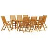 vidaXL Garten Essgruppe Faltbar 9 pcs Braun Massivholz Akazie