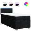 vidaXL Boxspringbett mit Matratze Schwarz 90x200 cm Stoff