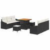 vidaXL Garten-Sofa-Set mit Kissen mit Speicher 9 pcs Schwarz und Creme