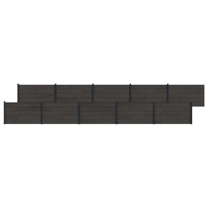vidaXL Zaunelement 10 pcs WPC und Aluminium Schwarz