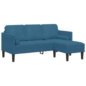 vidaXL Sofa Set mit Kissen Blau Polyester