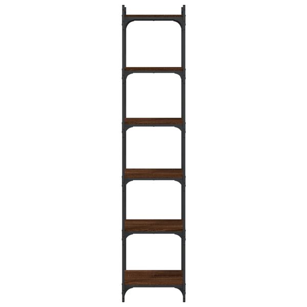 vidaXL Bücherregal 6 Böden Braun Eiche-Optik 40x30x188cm Holzwerkstoff