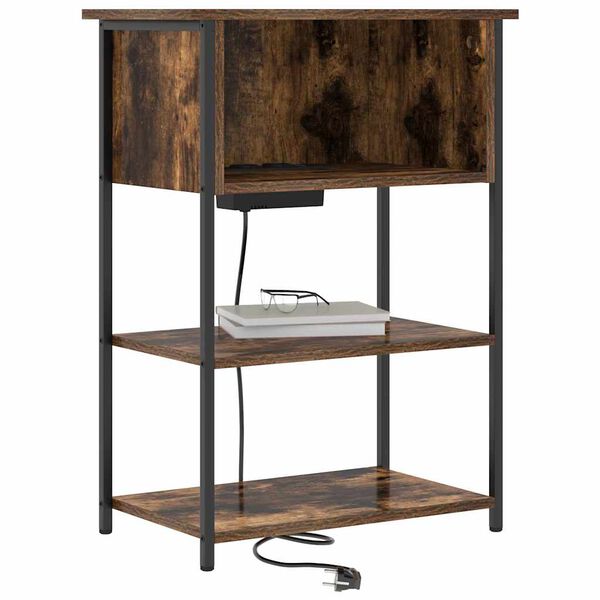 vidaXL Nachttisch Ger&auml;ucherte Eiche 55 x 31 x 76 cm Holzwerkstoff