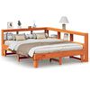 vidaXL Massivholzbett mit Regal ohne Matratze Wachsbraun 150x200 cm