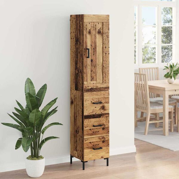 vidaXL Highboard Altholz 34,5 x 34 x 180 cm Holzwerkstoff