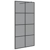vidaXL Walk-in Duschwand Schwarz 100 x 195 cm Geh&auml;rtetes Glas