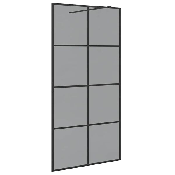 vidaXL Walk-in Duschwand Schwarz 100 x 195 cm Geh&auml;rtetes Glas