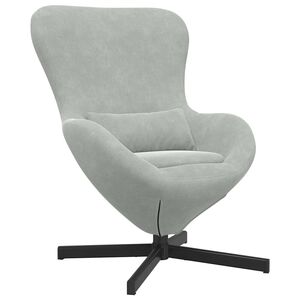vidaXL Eiersessel Hellgrau 63 x 73 x 90 cm Samt