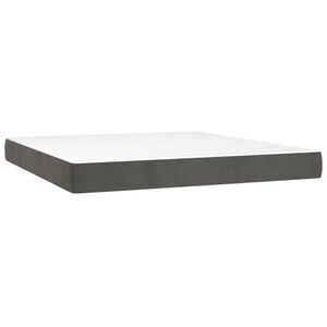 vidaXL Taschenfederkernmatratze Mittel Dunkelgrau 152x203x20 cm Samt