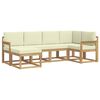 vidaXL Outdoor-Sofagarnitur 6 stk. Wei&szlig; und Creme Polyester