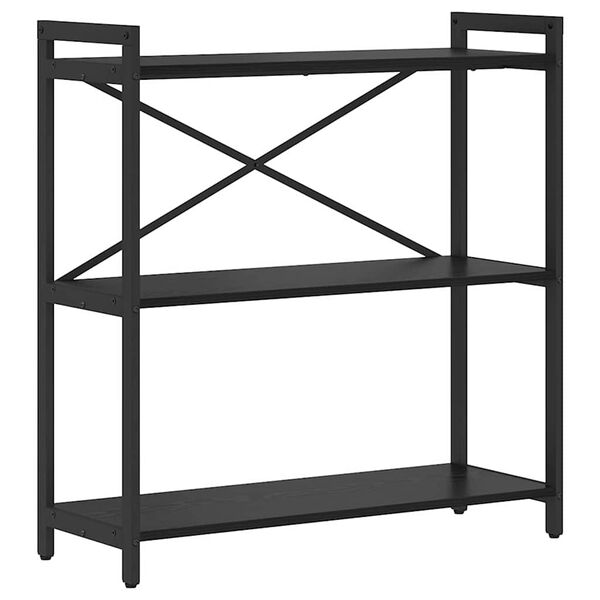 vidaXL B&uuml;cherregal Schwarz Eichen-Optik 80 x 30 x 85 cm Holzwerkstoff