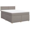 vidaXL Boxspringbett mit Matratze Taupe 140x200 cm Stoff