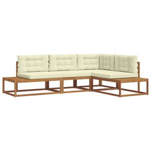 vidaXL Outdoor-Sofagarnitur Natur und Creme