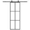 vidaXL Schiebet&uuml;r mit Beschlag Schwarz 76x205 cm ESG-Glas
