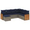 vidaXL 7-teiliges Gartensofa-Set mit Kissen, grau, Polyrattan