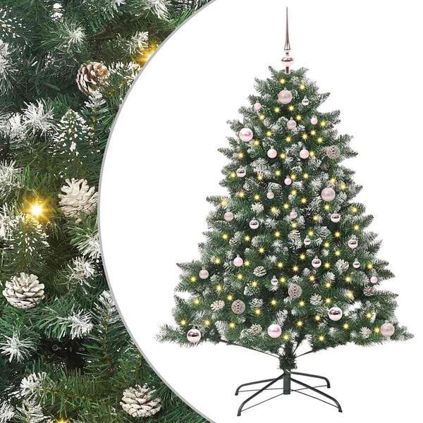 vidaXL K&uuml;nstlicher Weihnachtsbaum mit 150 LEDs mit St&auml;nder Gr&uuml;n 150 cm