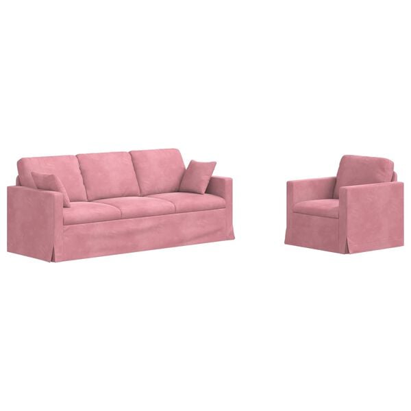 vidaXL Sofa 2 pcs Rosa Gesamtabmessungen: 198 x 78 x 80 cm (B x T x H)