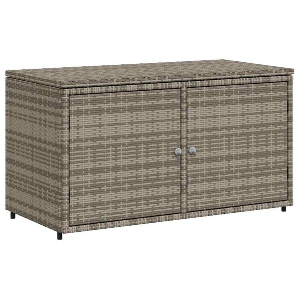 vidaXL Gartenschrank Grau 110x55x60,5 cm Poly Rattan