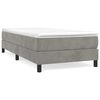 vidaXL Boxspringbett mit Matratze Hellgrau 100x200 cm Samt