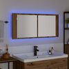 vidaXL LED Spiegel-Schrank mit Regal Artisan-Eiche 100 x 12 x 45 cm
