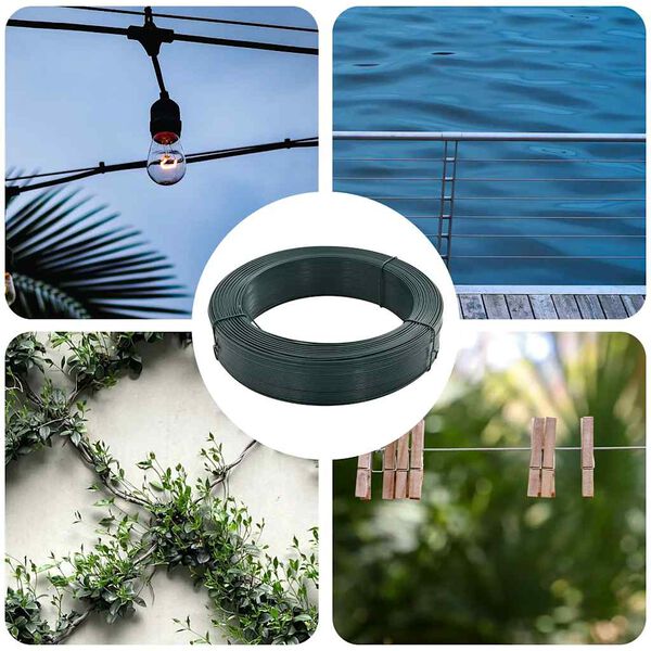 vidaXL Zaun-Bindedraht 250 m 2,3/3,8 mm Stahl Schwarzgr&uuml;n