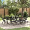 vidaXL Garten Essgruppe 9 pcs Schwarz Pulverbeschichteter Stahl