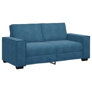 vidaXL 2-Sitzer-Sofa Blau 140 cm Samt
