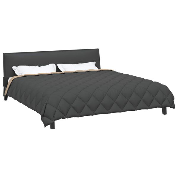 vidaXL Winterbettdecke Anthrazit und Taupe 200 x 200 cm Mikrofaser