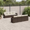 vidaXL 9-tlg. Garten-Sofagarnitur mit Kissen Braun Poly Rattan