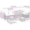 vidaXL Garten-Sofa-Set mit Kissen mit Kissen 9 pcs Beige und Hellgrau