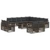 vidaXL Gartensofa-set 14 stk. Grau und Dunkelgrau Poly-Rattan