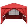 vidaXL Partyzelt mit Wand Rot 400 x 300 x 255 cm Polyethylen und Stahl