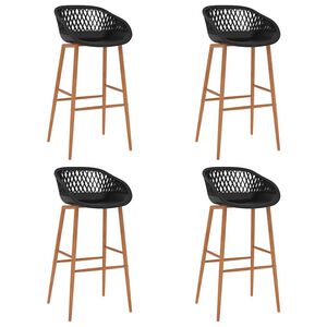 vidaXL Barhocker 4 Stk. Schwarz