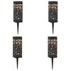 vidaXL Au&szlig;en Solarlichter mit Erdnagel 4 pcs Warmes Wei&szlig; 29 cm PP