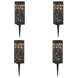 vidaXL Au&szlig;en Solarlichter mit Erdnagel 4 pcs Warmes Wei&szlig; 29 cm PP