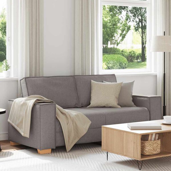 vidaXL 2-Sitzer Sofa Taupe 140 cm Stoff